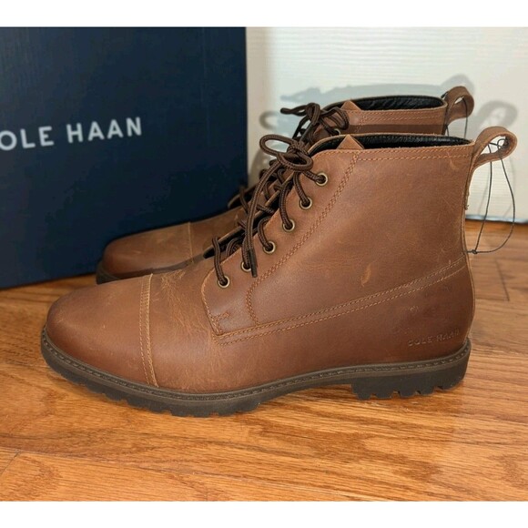 Quiet Luxury Cole Haan Grand+ Lug Chukka Boots Brown Leather NIB Men\'s 8.5‎ main image 7